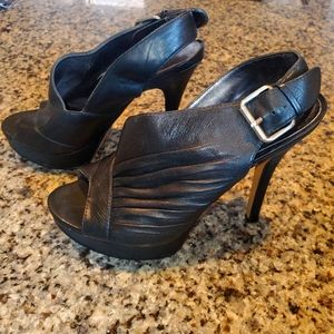 Nine West Black Open Toe Heels